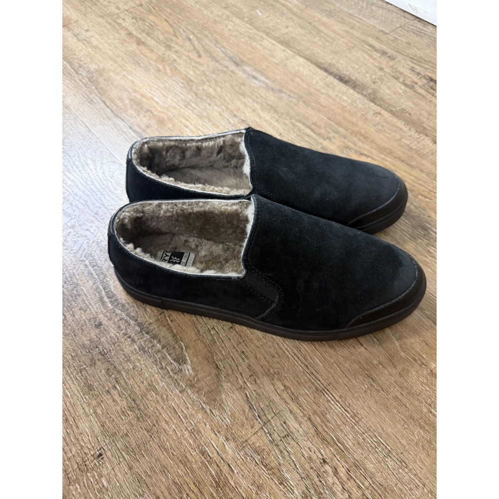 Frye Mens Ivy Shearling Slip On Sneakers Black Suede Low Top Shoes 8M 3471082
